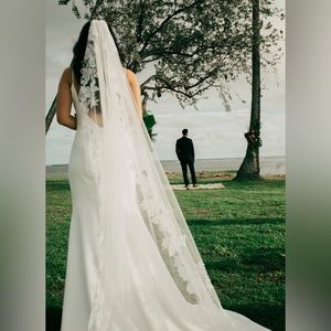 Floral cathedral veil